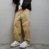 Pantalones largos casuales versátiles retro minimalistas estilo japonés para hombre, marca de moda urbana americana, elegantes y geniales, corte holgado, talla grande, pantalones de trabajo de pierna recta