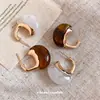 Pendientes Geométricos en Forma de C de Resina Estilo Retro Maillard, Pendientes de Lujo Ligero de Gama Alta, Pendientes Exquisitos Modernos y Personalizados para Mujer
