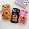 Soporte de Silicona de Capibara Lindo Estuche para Teléfono Móvil Adecuado para Iphone16Promax/15/14 Anticaídas