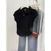 Dropshipping Transfronterizo Verano Chica Caliente Cintura Delgada Aspecto Adelgazante Hombro Derecho Camiseta de Manga Corta Polo Asimétrico para Mujer