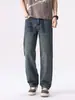 Ropa de Hombre Fengshe / Jeans Casuales Rectos Retro Americanos Nuevos, Sueltos y Versátiles, Pantalones Nuevos Azules Vintage para Hombre
