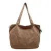 Bolso grande casual para mujer 2026 nueva moda tela bandolera gran capacidad cordón de ajuste pana bolsa de mano para ir al trabajo
