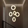 Candelabro de cobre puro con mármol español natural, estilo de lujo minimalista moderno, diseño circular para iluminación de entrada, dormitorio y sala de estar