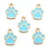 Accesorios para joyería de aleación DIY colgante de huellas de perro con aceite vertido pulsera llavero colgante de collar W396