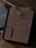 Suéter de Cachemira de Punto Siete Pines Casual de Negocios para Hombre Otoño e Invierno Cuello Alto Medio Engrosado Suéter de Punto Interior de Cachemira Estilo Nuevo