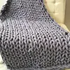 Manta Tejida, Manta de Chenilla, Foulard para Sofá, Manta Tejida Artesanal Transfronteriza, Manta de Hilo Grueso, Manta para Sofá