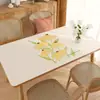 Mantel de textura de cuero sintético impermeable y a prueba de aceite sin lavado, mantel artístico floral de PVC para uso doméstico, protector de mantel