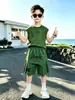 Conjunto de Colete para Meninos 2026 Novo Tendência Verão Shorts Finos de Trabalho Roupa de Verão Sem Mangas para Meninos