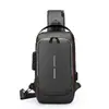 Bolsa de Peito Multifuncional Simples para Viagens de Negócios com Carregamento USB, Bolsa de Ombro Masculina para Motocicleta, Mochila Casual de Viagem