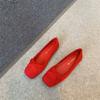 0752-4 Zapatos Planos Suaves de Boca Baja Nuevos Zapatos de Ballet Mary Jane con Lazo Talla Grande Anchos para Mujeres