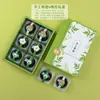 Caja de Empaque de Dumpling Verde de Artemisa Hecha a Mano, Popular Caja de Regalo de Mochi de Nieve de Fruta Qingming Estilo Japonés 4/6 Piezas, Caja de Regalo Transparente de Ampolla