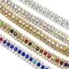 Cadena de Garras de Tres Filas con Pedrería de Colores Soldada Galvanizada, Cadena de Garras Densa, Cadena de Garras de Pedrería, Accesorios Decorativos para Joyería DIY