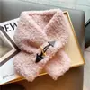 Cachecol Cruzado de Pelúcia Falsa de Coelho de Alta Qualidade Dongdaemun Coreano Aquecedor de Pescoço Peludo Coreano Espessado e Quente para Mulheres