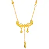 Puzuo Color Fuerte que Conserva 24K Oro Brillante Hielo Triturado Alas de Ángel Collar Cadena para Clavícula con Borla en Forma de Corazón Lujo Accesible Francés