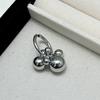Anillo de Bolas Metálicas Irregulares con Sentido de Diseño Estilo Coreano Ins Versátil Anillo Abierto de Plata