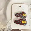 Pinza para el pelo con estampado de leopardo y corazón geométrico para niños Nian Nian, Pinza para el pelo, Pinza lateral, Pinza para el flequillo