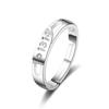 Anel de casal estilo coreano moda anel simples com letra conjunto masculino e feminino Anel de casamento aberto com diamante entrega em peça única