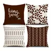 Funda de Almohada Geométrica Minimalista Moderna Transfronteriza Más Vendida Funda de Cojín Decorativa Estampada en Lino para Dormitorio y Sala de Estar