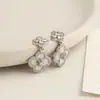 Brincos de Flor Trevo de Quatro Folhas com Pedras Totais Vintage Estilo Francês para Mulheres, Brincos de Luxo Leve Exquisitos com Design Único