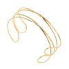 Moda Feminina Transfronteiriça Europeia e Americana Pulseira de Braço Braço Superior Dourada Nupcial Aberta Simples Metal Barroca