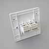 Tipo 86 Teléfono combinado de un puerto y dos puertos con puerta protectora Red informática de 4 núcleos TV Panel de toma de pared para TV