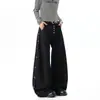 Design Americano Botões Jeans Cor Original Masculino Marca Tendência Novo Solto Retro High Street Streetwear Cool Calça Longa Wide Leg