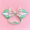Nueva diadema de Toy Story para niños con orejas de Mickey y lazo de lentejuelas, accesorios para el cabello, decoración de parque de atracciones, diadema