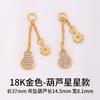 Pingente de Dupla Abóbada em Ouro 18K Acessórios DIY de Cristal para Pulseiras e Colares com Pingente de Zircônia Gota Pequena