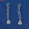Plata de Ley Calabaza Nudo de Bambú Mariposa Auspiciosa Cadena de Extensión Redonda Cadena de Cola Material Retro DIY Hecho a Mano Cadena Media con Cadena