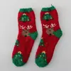Calcetines Gruesos de Coral para Otoño e Invierno, Calcetines Tibios de Medio Forro Polar, Calcetines de Rizo, Calcetines de Dibujos Animados para Dormir en Casa, Calcetines Gruesos de Navidad