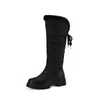 Nuevas Botas Gruesas de Piel al por Mayor en Stock, Botas de Nieve Calientes, Botas Casuales de Tacón Cuña, Tallas 40-44, Botas de Exportación