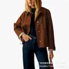 Chaquetas Europeas y Americanas de Tallas Grandes, Ropa Femenina Transfronteriza, Abrigos de Cuadros para Primavera y Otoño, Pedidos Pequeños con Entrega Rápida, Ventas Directas de Fábrica