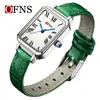 Reloj de Plato Cuadrado Pequeño Retro Ofns Elegante Estudiante Nicho Reloj con Correa de Gama Alta Reloj de Cuarzo Casual para Mujer