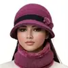 Gorro de Lana Tejido de Invierno para Mujeres de Mediana Edad y Mayores, Gorro de Algodón Grueso con Felpa para Protección contra el Frío, Cálido, para Abuela