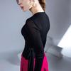 Camisa de tirantes Design Sense para mujer, otoño e invierno, nueva base de malla, cuello en V cruzado, manga larga