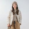 Pinghu Chixin 90 Plumón de Pato Blanco Nuevo Estándar Nacional Corte Delgado Cuello en V Color Sólido Simple Cuello Redondo Chaqueta de Plumón Cálida Abrigo para Mujer