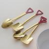 Cuchara de Sorbus vintage de lujo ligera, cuchara para niños, cuchara para cavar sandía, pala creativa para ingenieros de acero inoxidable 304 en oro rojo.