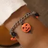 Europeu e Americano Cruzamento de Fronteira Feriado Novos Produtos Halloween Tornozeleira de Abóbora com Gotejamento de Óleo Corrente de Rosto de Gato Fantasma Pulseira de Contas Atacado