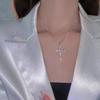 Nuevo Collar de Cruz de Diamantes Brillantes para Sexys, Lujo Accesible, Nicho, Estilo Cool, Cadena de Clavícula Personalizada y Versátil