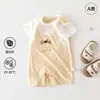 Mameluco de manga corta para bebé niña Verano Delgado Ropa para bebé Ropa para niña para salir Algodón puro Clase A Ropa para gatear para recién nacidos