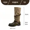 Elegantes botas de montar hasta la rodilla, nueva colección otoño/invierno 2026, suela gruesa, elásticas, de ajuste ceñido, botas de tacón alto de moda