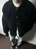 Cardigan Suéter Novo Estilo Minimalista Primavera e Outono, Cardigan de Tricô Versátil Casual Unissex Tendência Jaqueta Suéter