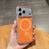 Imitação Original Cor Oficial Original Adequado para Capa de Celular Iphone17 Moldura Espelhada Galvanizada Carregamento Magnético Apple 16 Capa Protetora