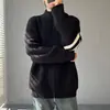 Cárdigan de punto con cuello alto, suéter de punto, prenda exterior a rayas para hombre, otoño e invierno, traje moderno y elegante para adolescentes, suéter fresco y versátil