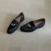 Versión de Piel de Oveja ~ Hebilla de Cierre Vintage de Piel Genuina Mocasines Cómodos Versátiles para Ponerse y Quitarse Mocasines de Caballo Planos Zapatos Planos Pequeños de Cuero