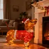 Luzes Elétricas LED de Modelagem de Natal Chapéu de Natal Dachshund Cachorro Rotativo Decoração para Exterior e Interior Arranjo