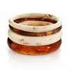 Nueva colección de pulseras de resina con degradado vintage transfronterizo para mujer, incrustadas con piedras, pulsera de borde ancho, venta al por mayor de joyería europea y americana