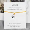 Pulsera Tarjeta de Bendición Pulsera para MAMÁ Día de la Madre Colgante de Aleación Pulsera de Cuerda de Cera Directo de Fábrica Segundas