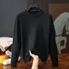Suéter de cuello medio para hombre, tejido de otoño e invierno, suéter versátil de manga larga, camiseta interior básica, color liso, para exportación y ventas transfronterizas