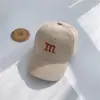 Estilo Coreano Moda Primavera e Verão Chapéu Infantil Bebê Bordado Letra M Boné de Beisebol Masculino e Feminino Cartoon Protetor Solar